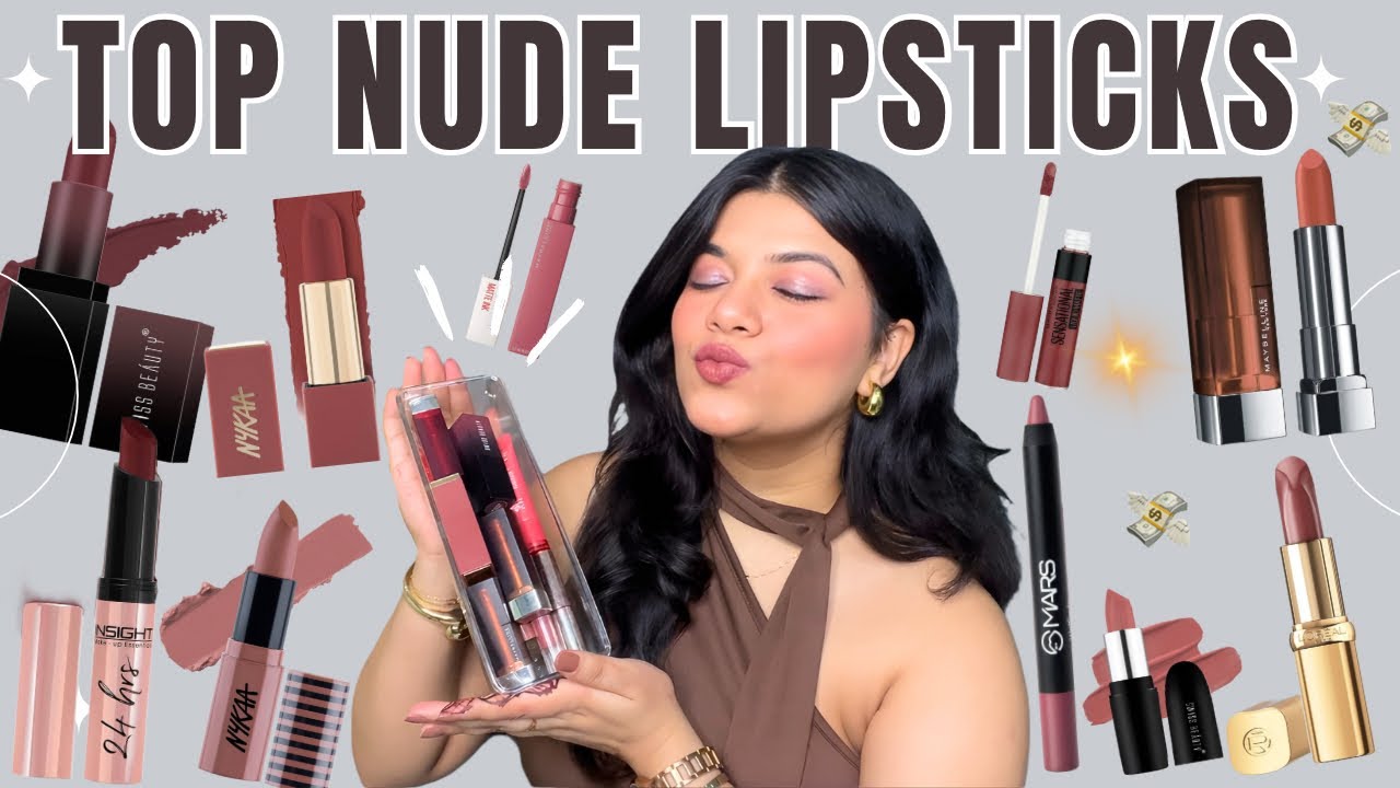 My Favourite NUDE LIPSTICKS 💄Nude Shades Under ₹350 💕😱