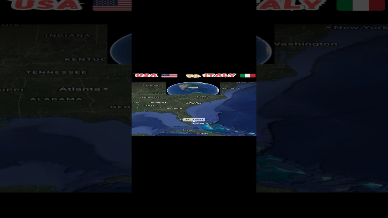 Miami USA to Rome Italy Flight Route | ITA Airways | #flight #shorts