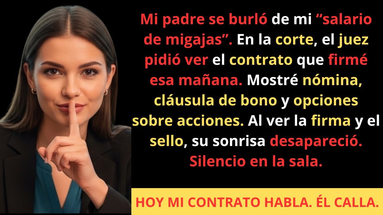Mi padre se burló de mi “salario de migajas” — el juez pidió ver el contrato que firmé esa mañana...