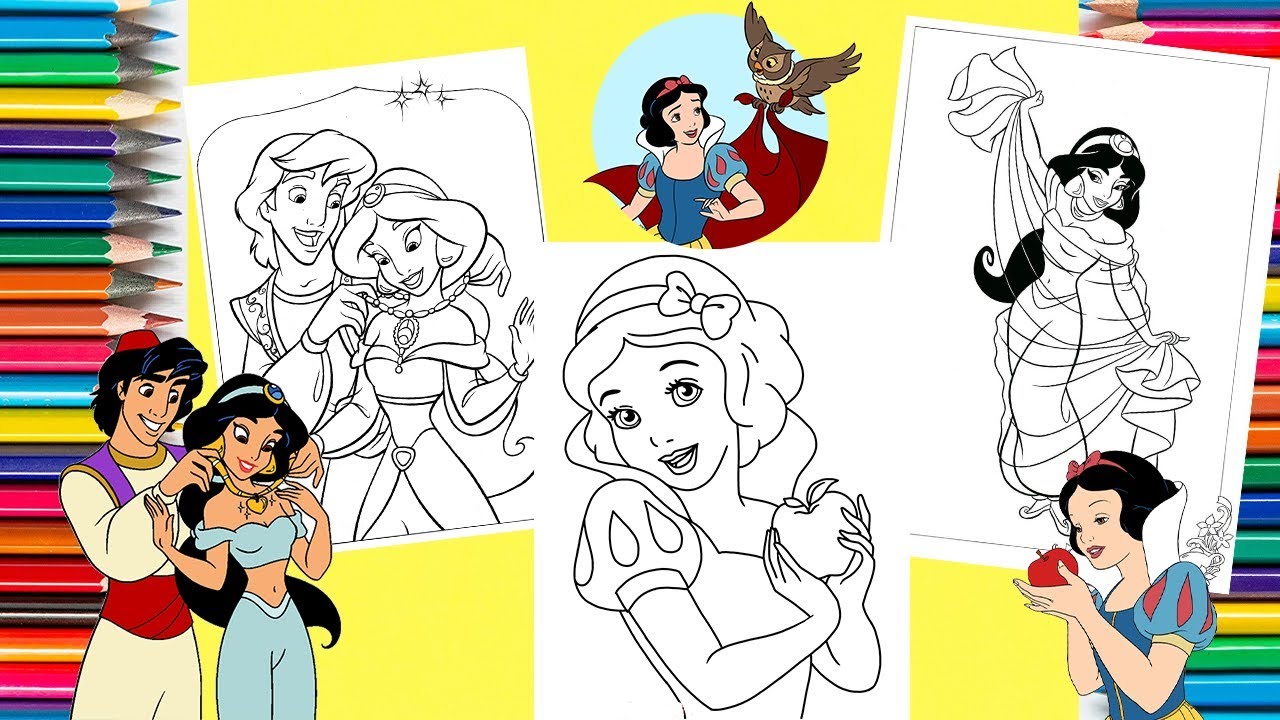 Coloring Dsniey Princes | Princesses  Compilation Coloring Pages