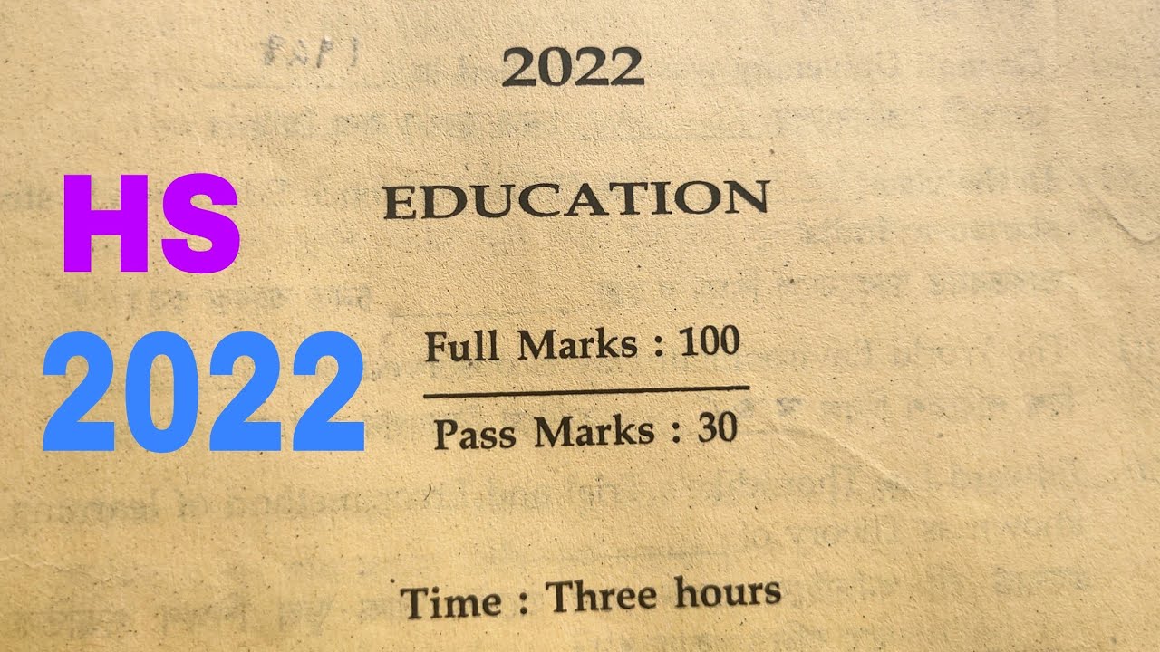 Hs.2022 Education question paper | 2022 higher secondary education full question paper |