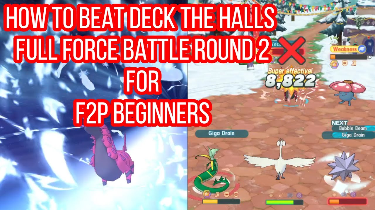 How To Beat Full Force Battle Round 2 Deck The Halls | F2P For Beginners | Pokemon Masters Ex