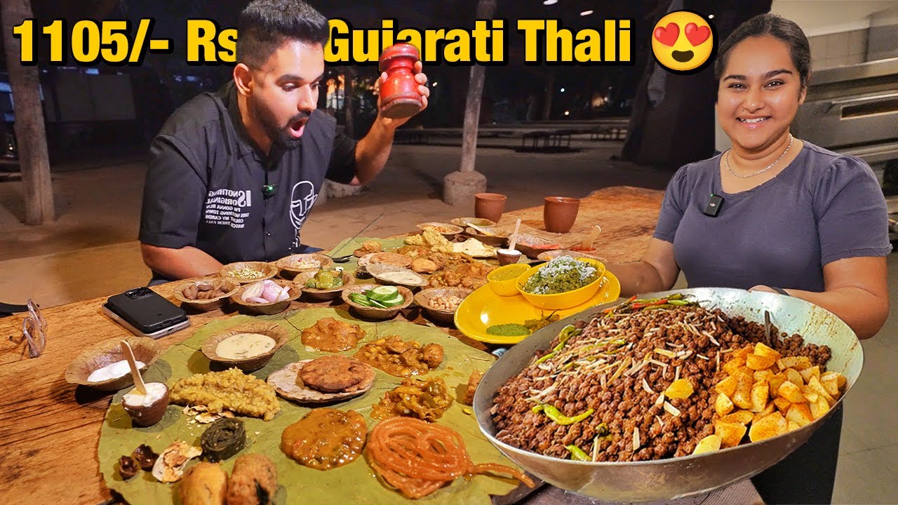 1105/- Rs देसी Gujarati थाली  😍 70+ Items Ahmedabad FOOD & Tim Cook's Favorite Food Place in INDIA