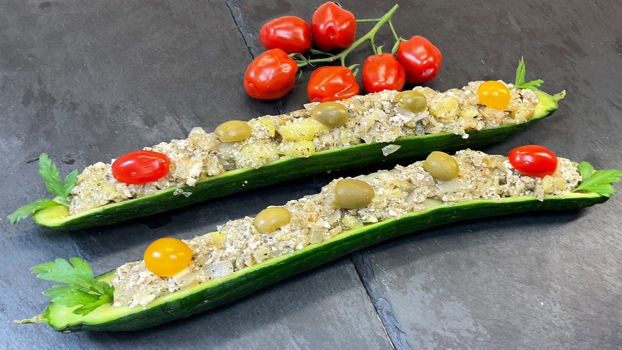 Огурцы, фаршированные творогом – лучше, чем салат! 🥒 #81