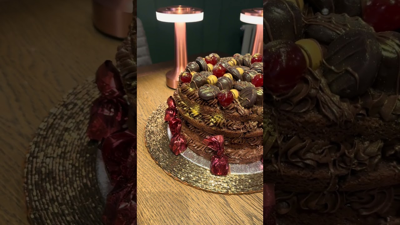 Customer requested a chocolate and cherry birthday cake