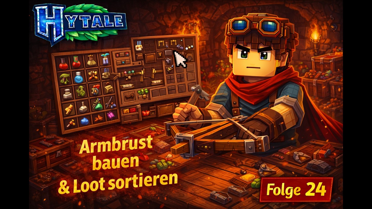 Bevor ich zurückgehe… brauche ich einen Arm und eine Brust! 😱 Armbrust bauen | Hytale Deutsch #024