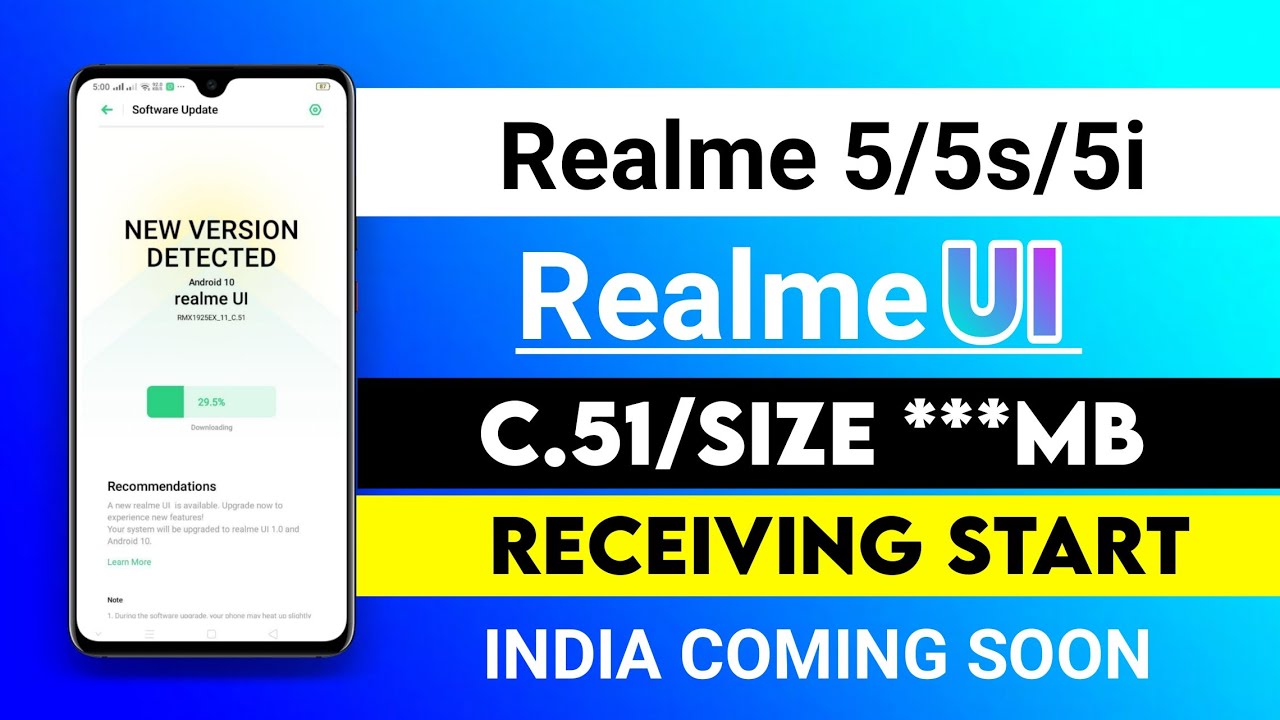 Realme 5/5s/5i Realme UI C.51 Receiving start | Realme UI C.51 update | Realme 5/5s C.51 update