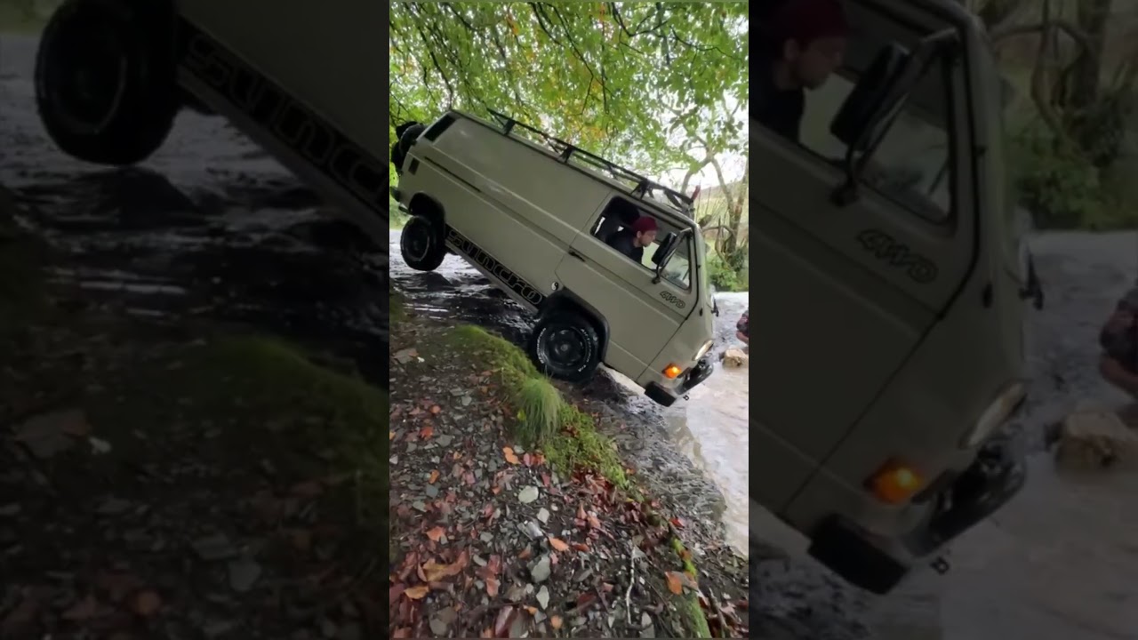 VOLKSWAGEN SWIMMING #4x4van #syncro #vw #vanagon #t3syncro #vanlife #adventure #watercrossing #wales