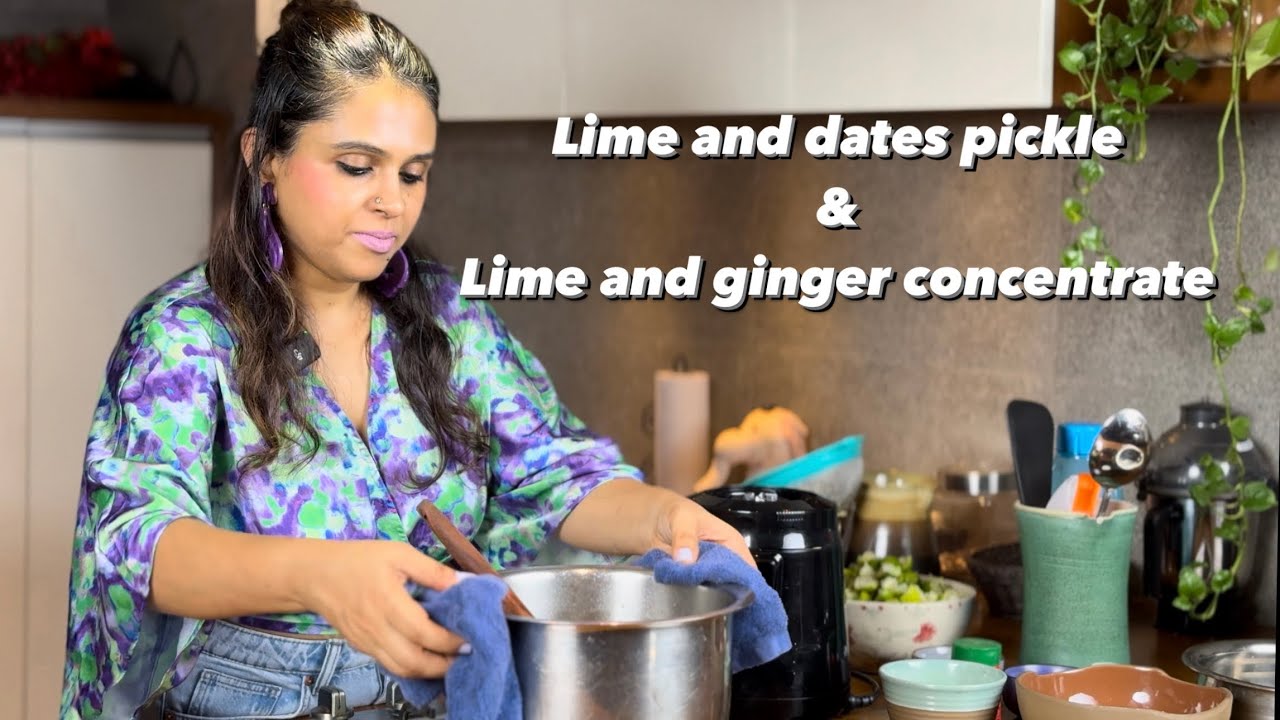 Lime and dates pickle & lime and ginger concentrate | kitchen tales by Neethu | ASMR video