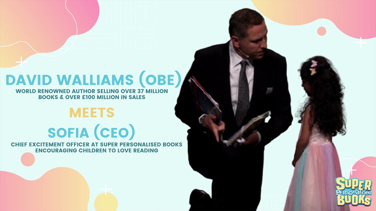 David Walliams world renowned and best selling author meets 4 yr old CEO of Super Personalised Books