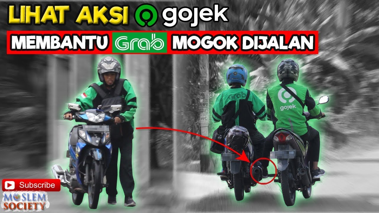 Social Experiment | VIRAL ! AKSI GOJEK MEMBANTU GRAB YANG MOGOK DIJALAN