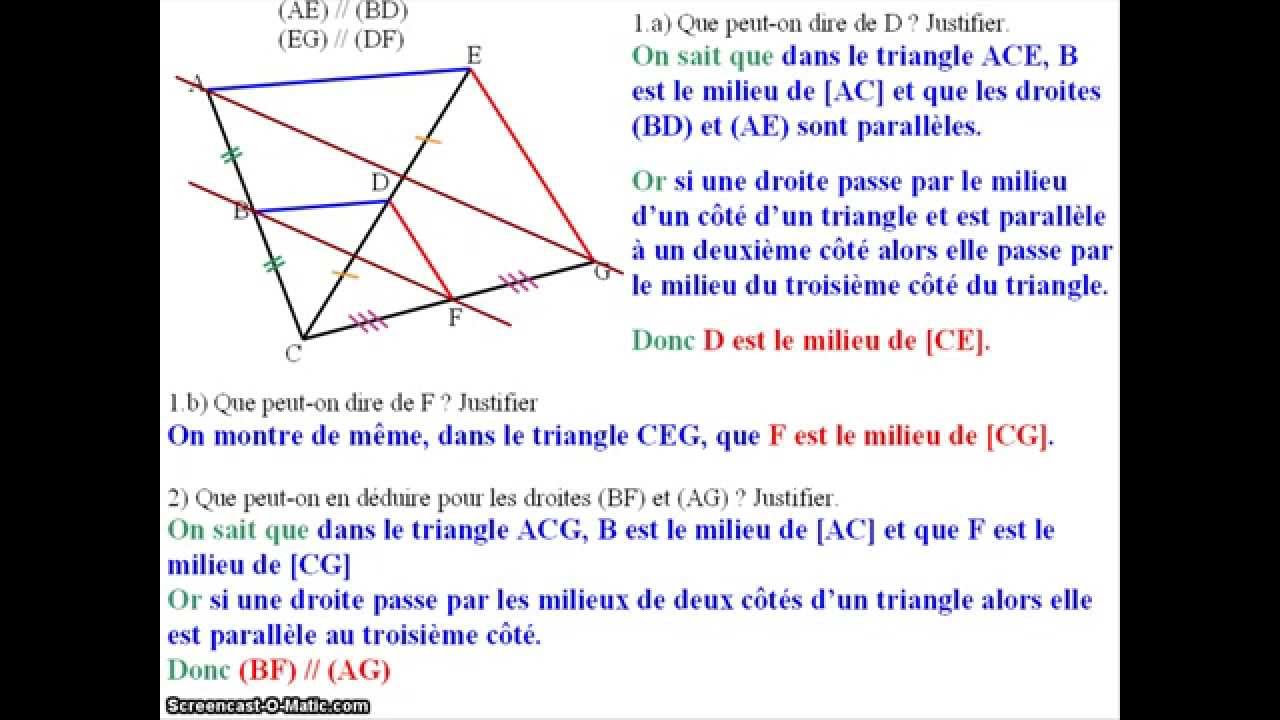 Droite des milieux - Exercice corrigé 3