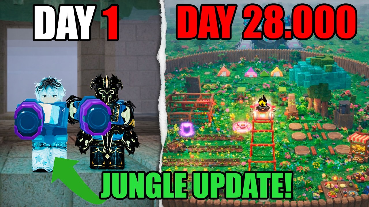 JUNGLE UPDATE 2PROS BUILDING BEST BASE AFTER 28.000 DAYS IN 99 NIGHTS IN THE FOREST!!!