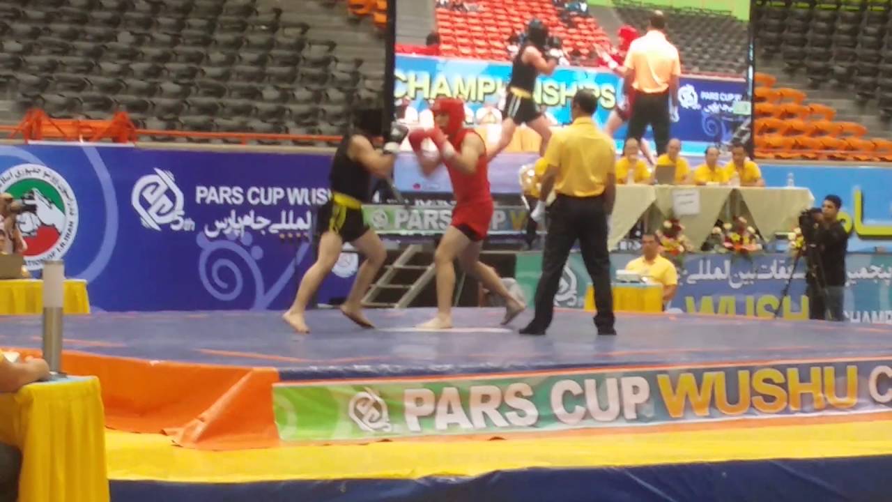 Maaz Khan Wushu fight pak(black) vs USA(Red) corner