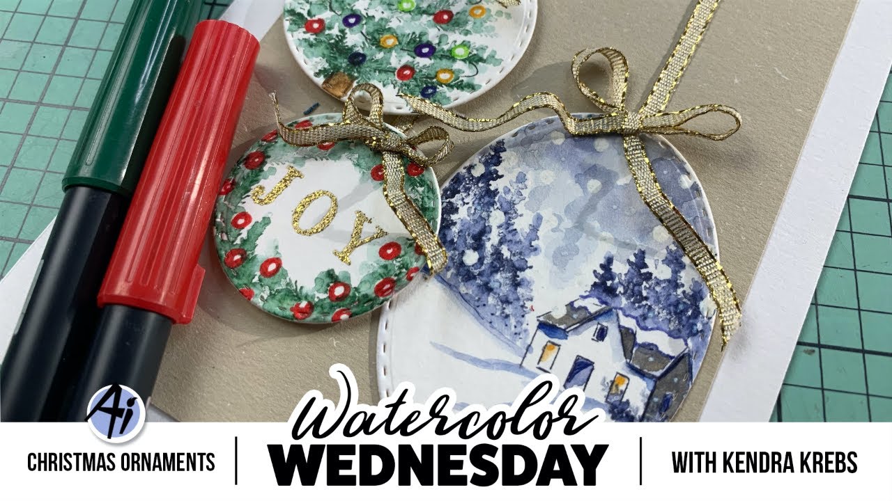 Ai Watercolor - Christmas Ornaments with Kendra Krebs