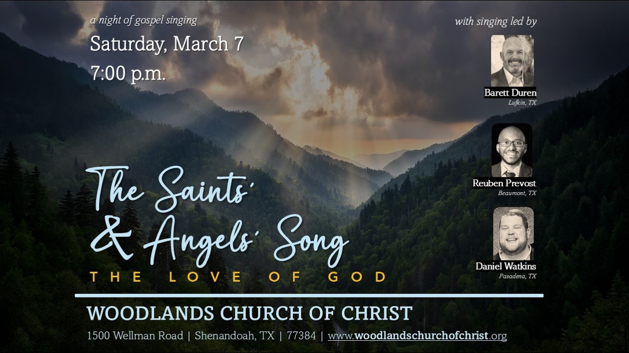 Gospel Singing: The Saints and Angels Sing The Love of God (7:00 p.m.) - March 7, 2026