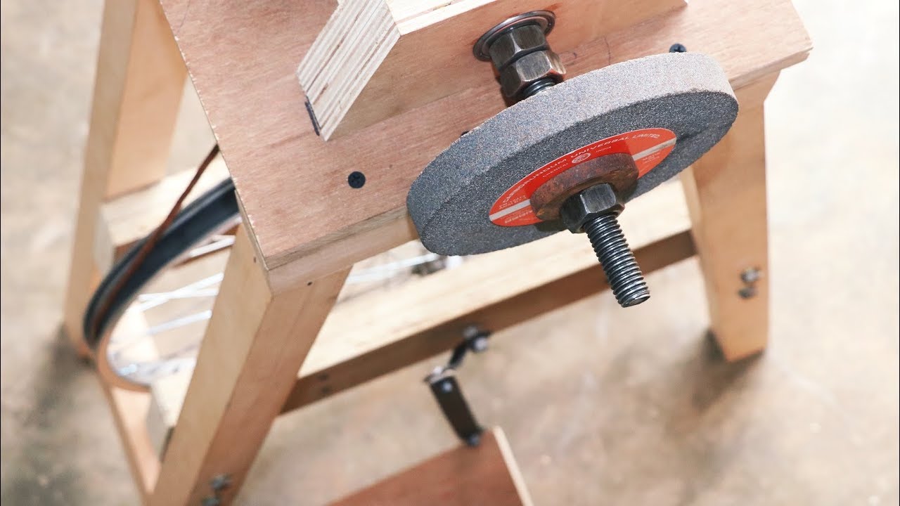 Homemade Project Using Bicycle Wheel || Make A Grinding Machine
