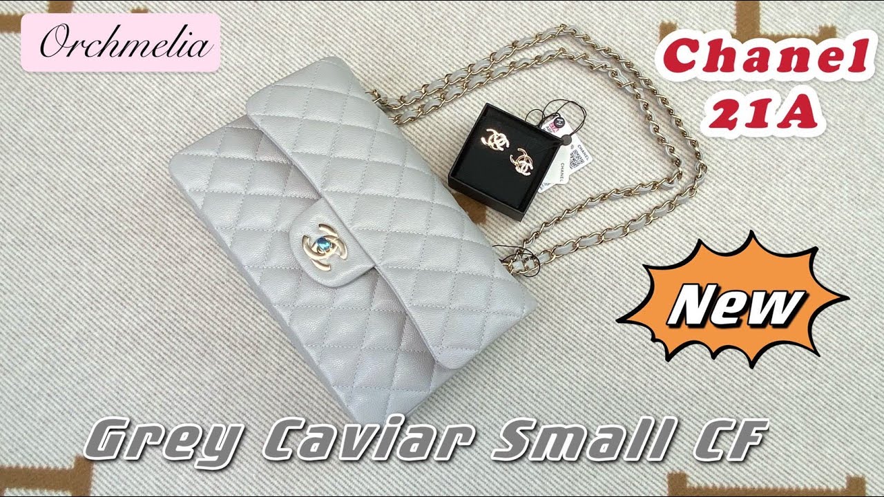 Chanel 21A Grey Caviar Small Classic Flap Unboxing! She's Finally Here!