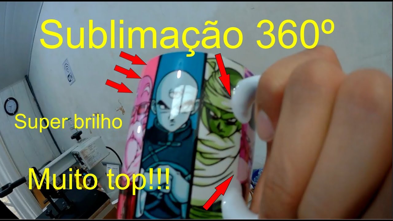 Sublimação em caneca com circunferência de 360º de imagem!