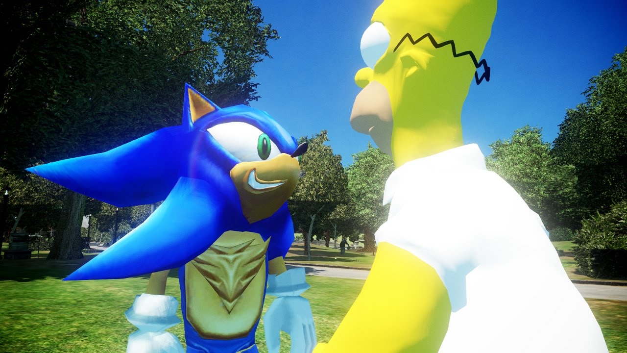 SONIC VS HOMER SIMPSON - GREAT BATTLE