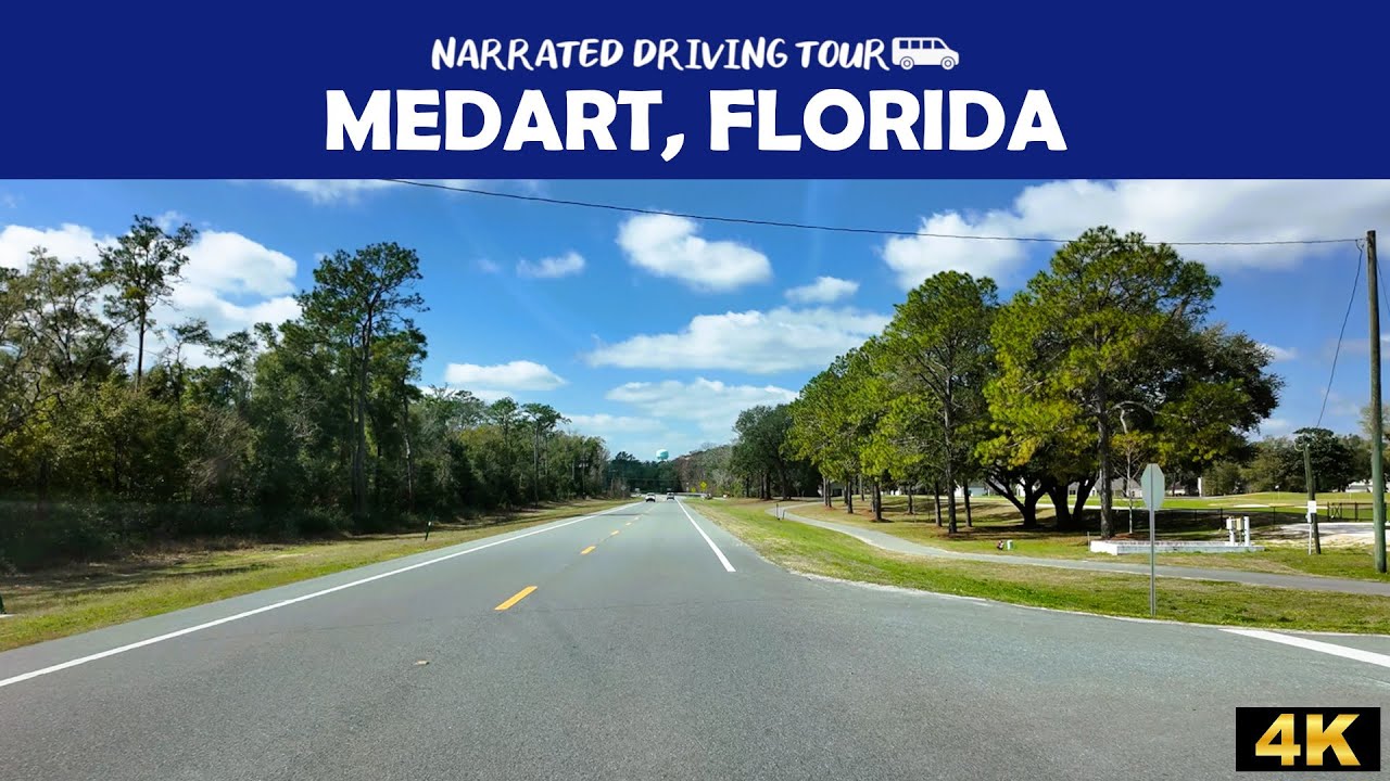 🚗 Scenic 4K Drive Through Medart, Florida | Peaceful Roads & Beautiful Landscapes 🌞🌳