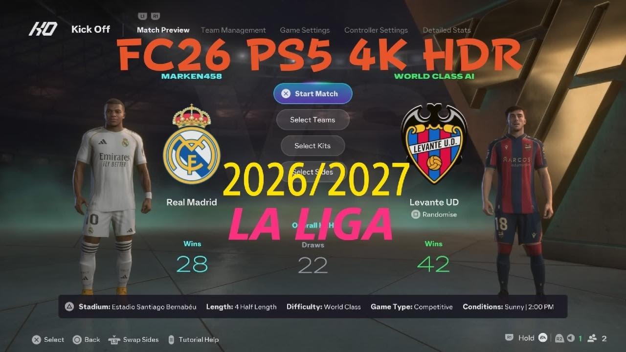 EA SPORTS FC 26* Real Madryt vs Lavente "LA LIGA" PS5 4K HDR Gameplay