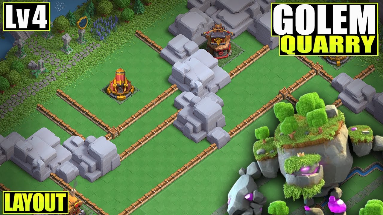 NEW BEST Base Layout for Golem Quarry lv.4!! + link (UPDATED)