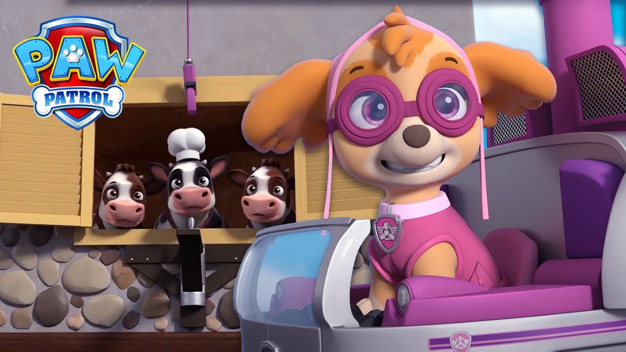 Skye må redde kyrne som er fanget i et flygende fjøs! | På Norsk | Paw Patrol