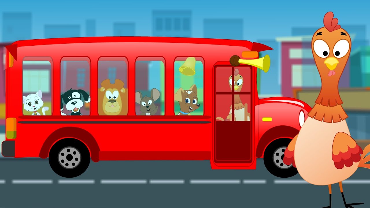 Wheels on the bus go round and round nursery rhymes and kids songs