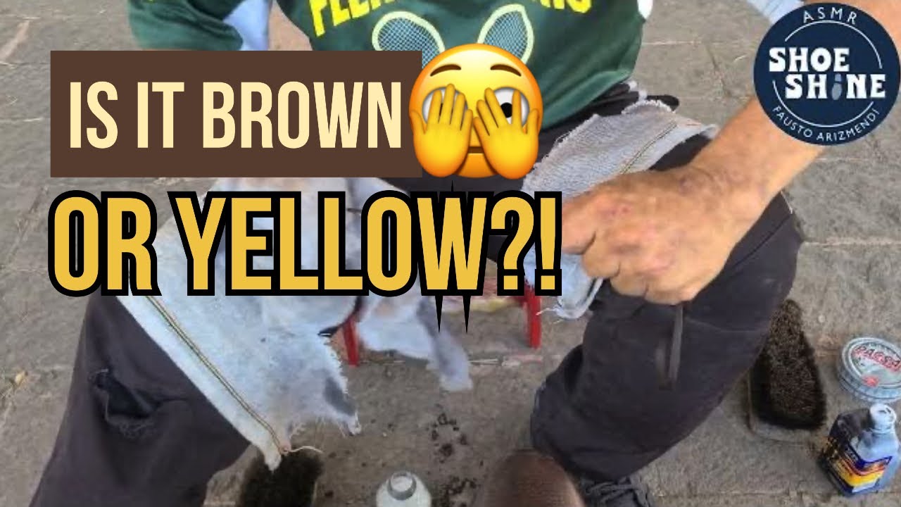 S7E22 🙄 brown or yellow🤯 boots #ASMR #shoeshine #faustoarizmendi