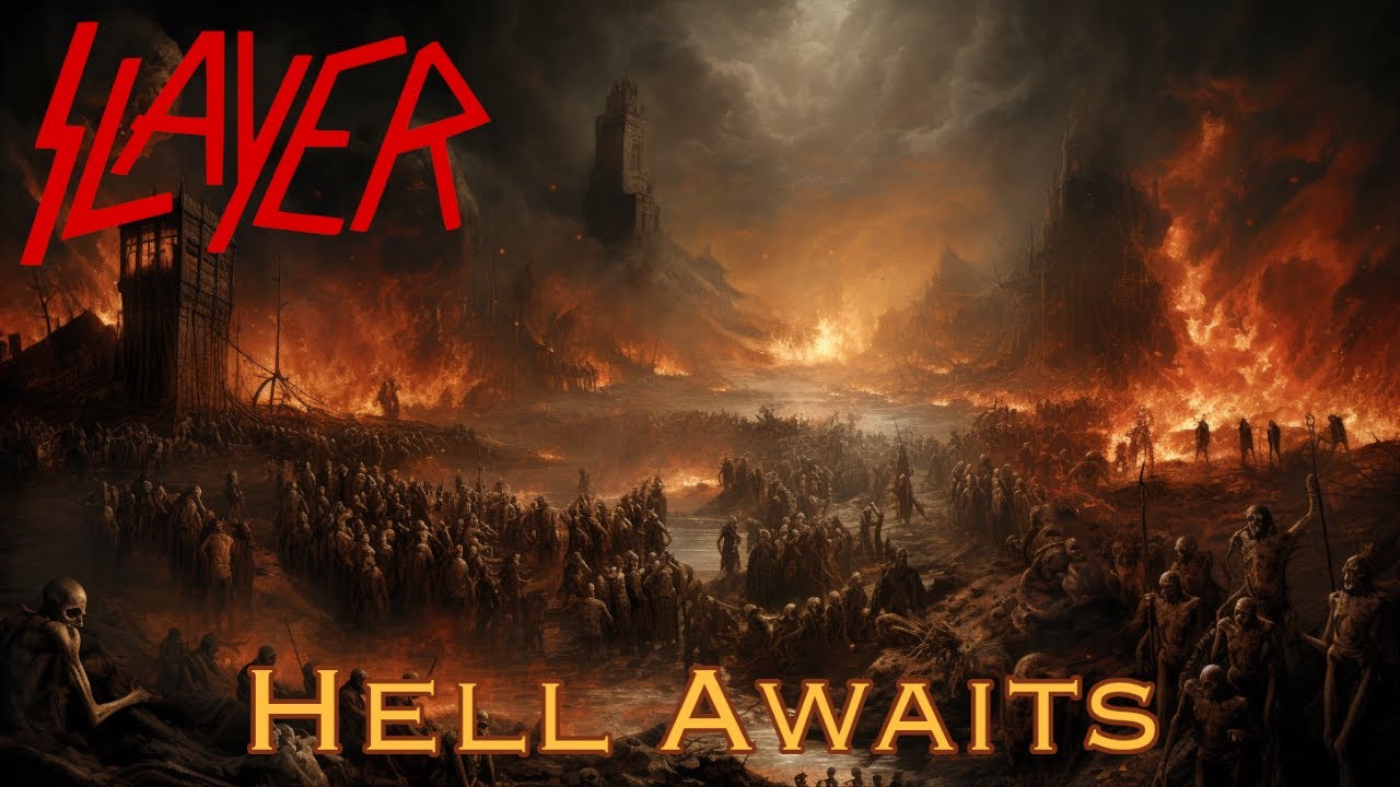 Hell Awaits от Slayer - с текстами + изображениями, созданными ИИ (Субтитры на русском)