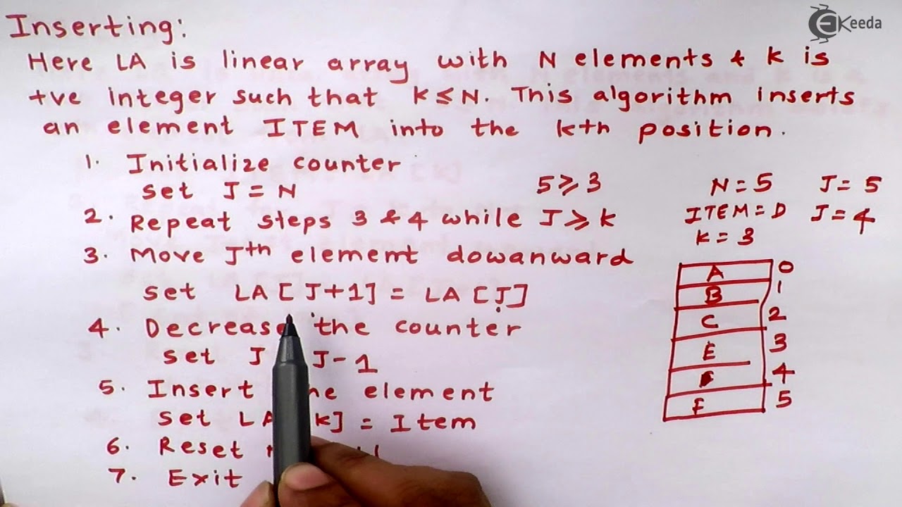 Inserting and Deleting Operation in Data Structure - Data Structures - Computer Science Class 12
