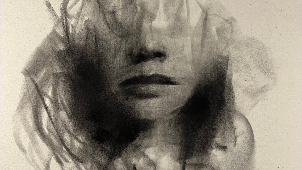 Quick portrait drawing process no cuts