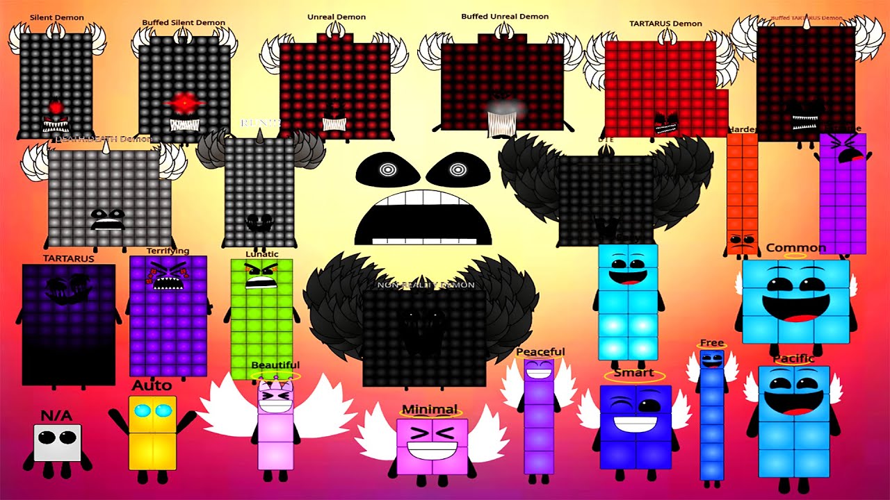 [ DifficultyBlocks Band Giga Different 1 - 20 ] N/A  to NON REALITY DEMON  Remix | Demon Fammily