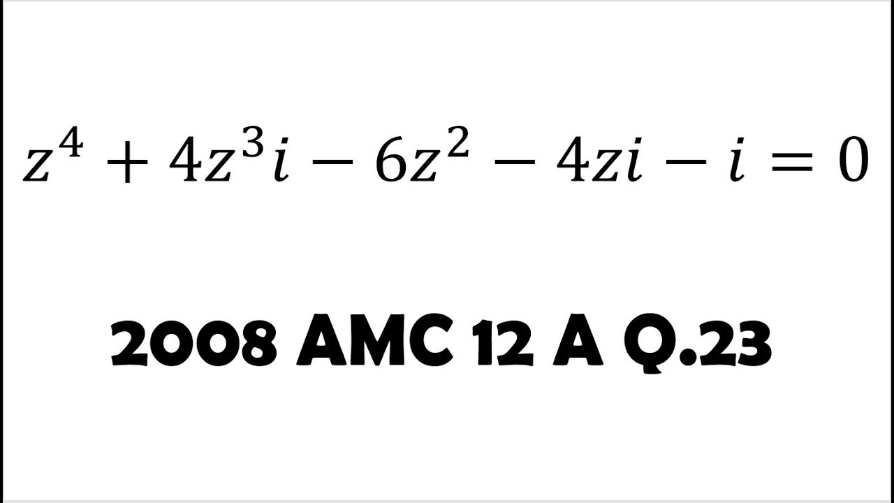 Complex Solutions to a Complex Equation (2008 AMC 12 A Problem 23)
