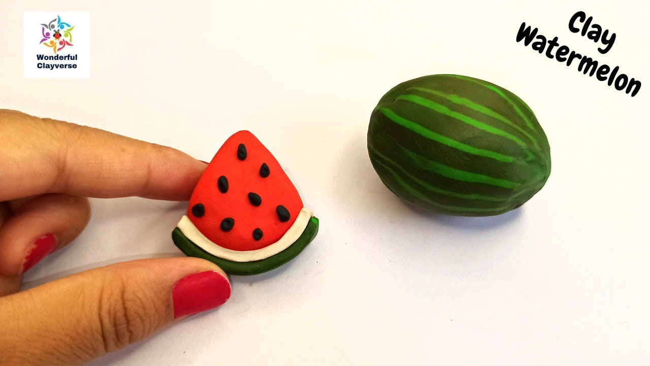 How to make watermelon with clay 🍉 | How to make fruits with clay  #watermelon