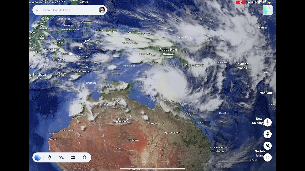 Tropical Storm/Hurricane Narelle spotted on Google Earth