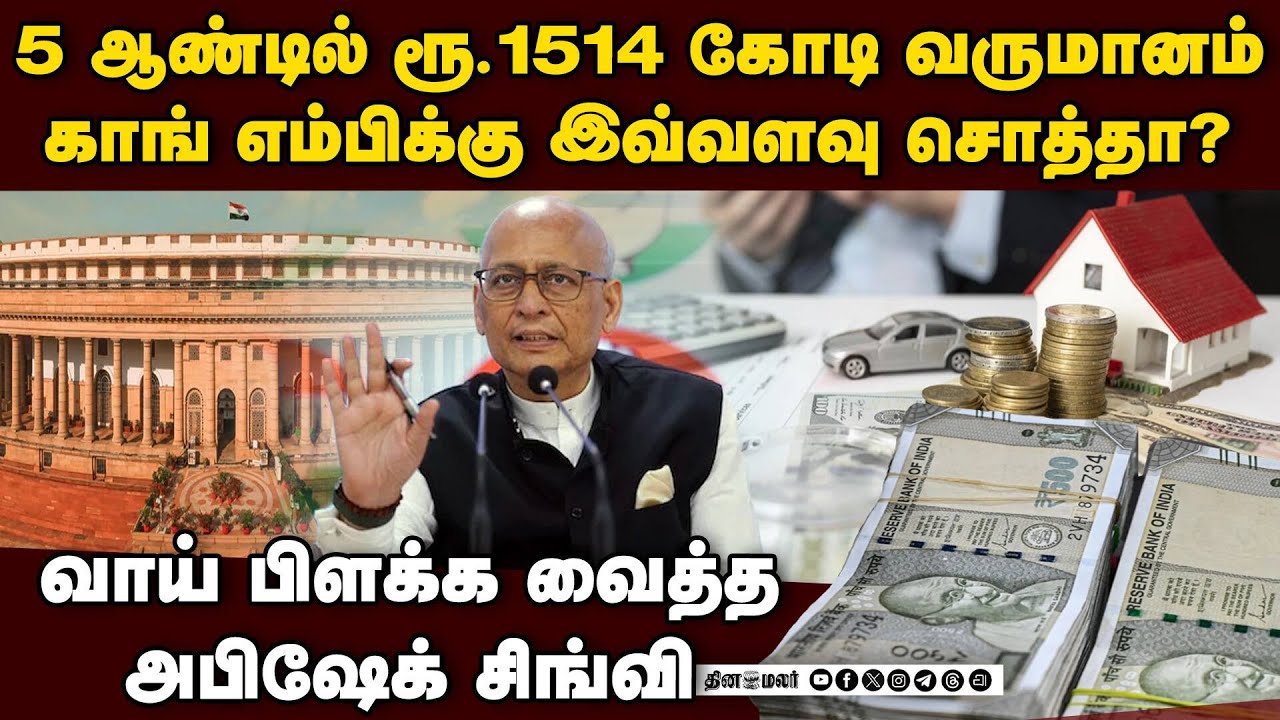 கிறங்கடிக்கும் காங் எம்பி சிங்வி சொத்து பட்டியல் Abhishek Manu Singhvi | congress MP Singhvi Assets