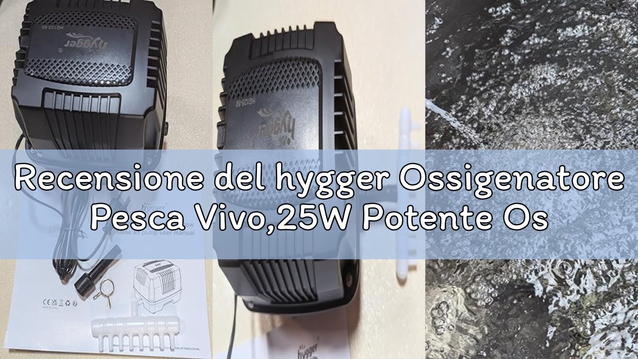 Recensione del hygger Ossigenatore Pesca Vivo,25W Potente Ossigenatore per Pesci di Laghetto,Silenzi