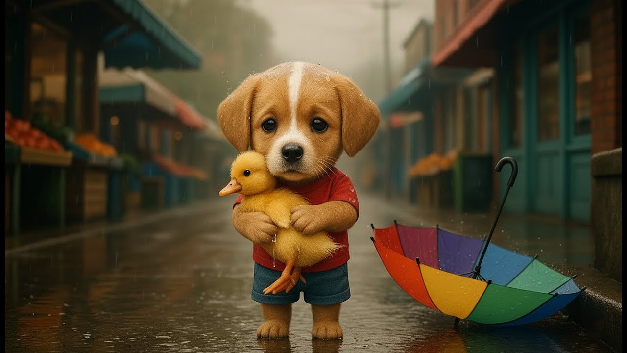 Puppy Finds a Duckling in the Rain 🌧️🐶🦆 | Heartwarming Friendship Story  | The Puppy's Quest