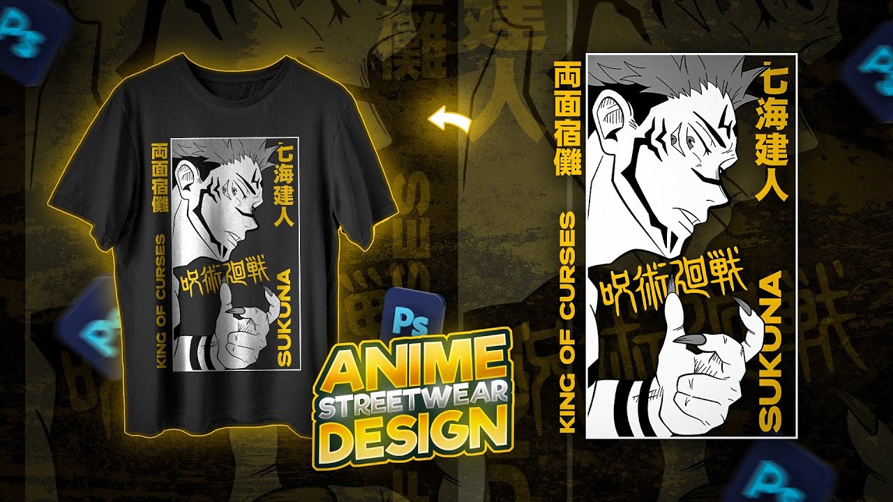 How To Master Anime T-Shirt Design || Anime Streetwear || Anime GFX