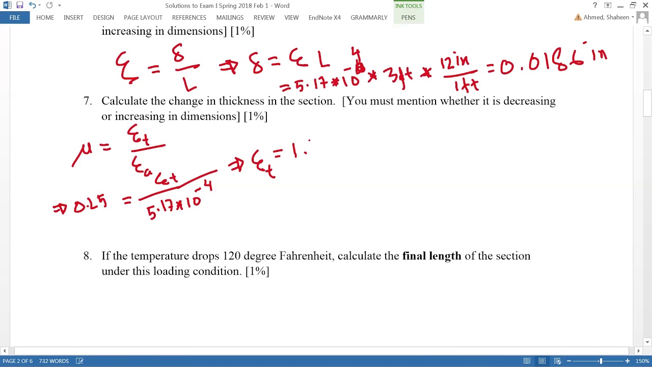Strength of Material Poisson Ratio Example