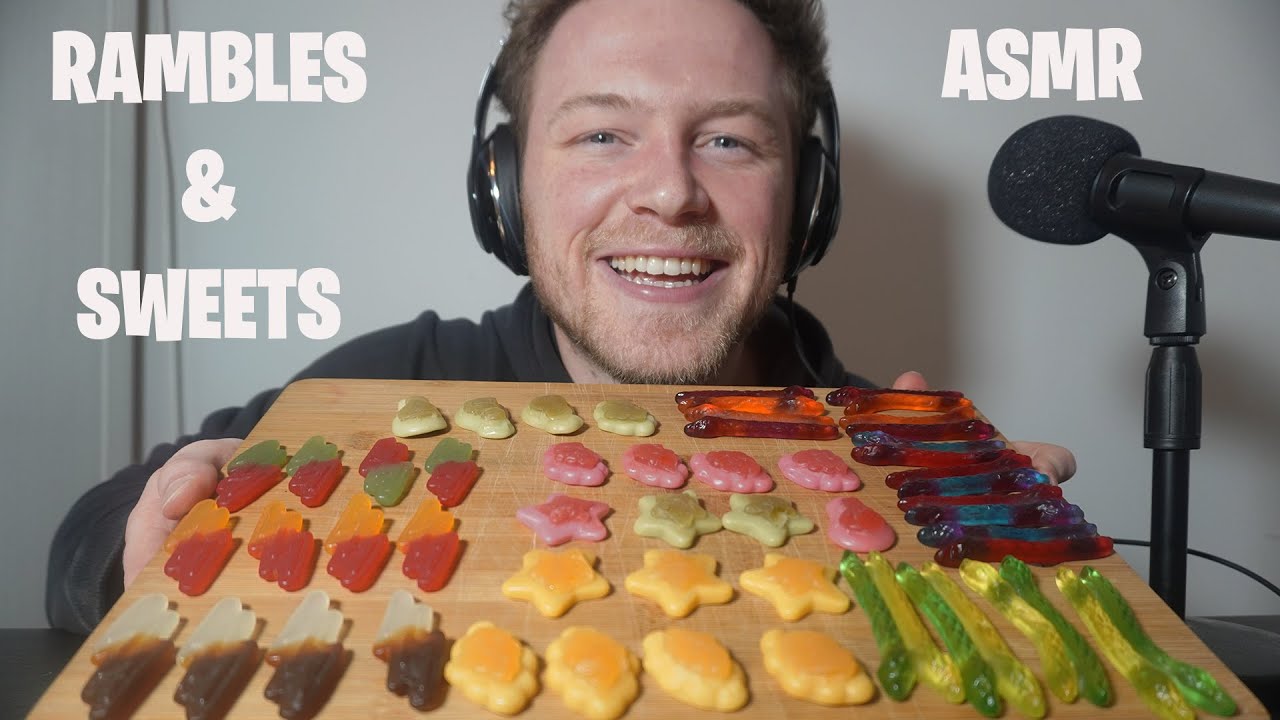 ASMR: HARIBO GUMMY SWEETS - CANDY EATING SOUNDS - SOFT WHISPERS - MUKBANG - RAMBLES