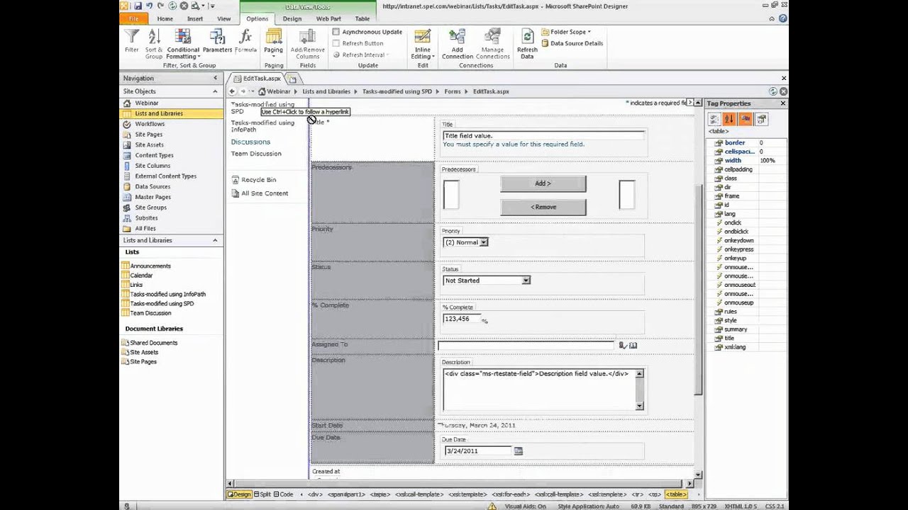 Webinar-List Forms modification-SharePoint Designer and InfoPath