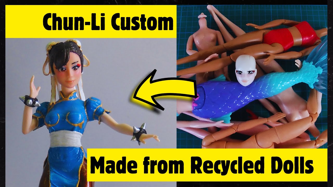 Chun-Li Custom Made from Recycled Dolls