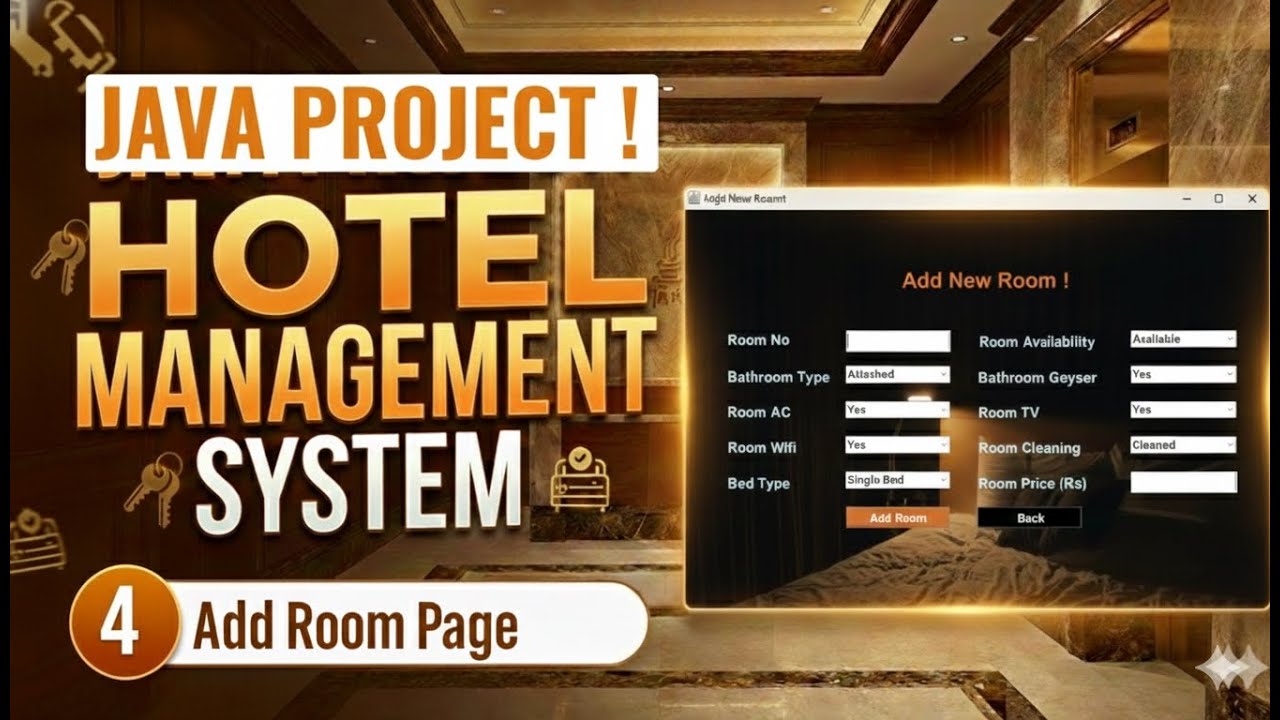 04 - Hotel Management System Project in Java | Add Room Frame