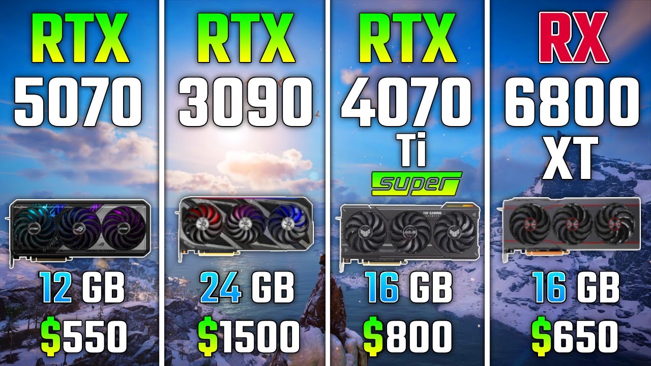 RTX 5070 vs RTX 3090 vs RTX 4070 Ti SUPER vs RX 6800 XT | Test in 7 Games