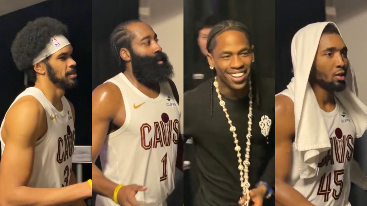 James Harden, Travis Scott, Donovan Mitchell Immediately After Cavs Debut And Win Against Kings