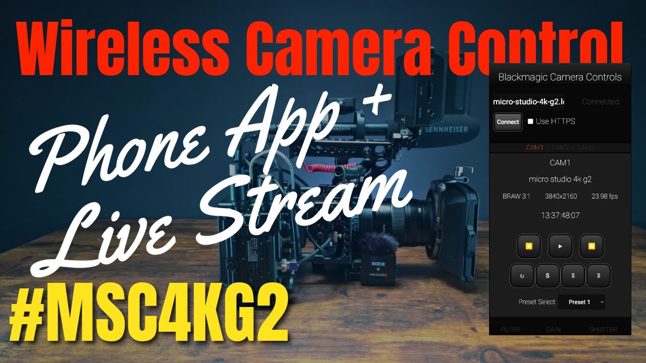 Blackmagic Micro Studio Camera 4K G2 Wireless Remote Control REST API Phone App & Livestream