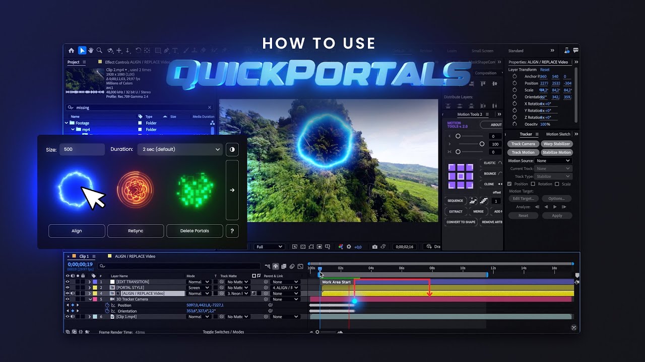 Видеообзор QuickPortals для After Effects